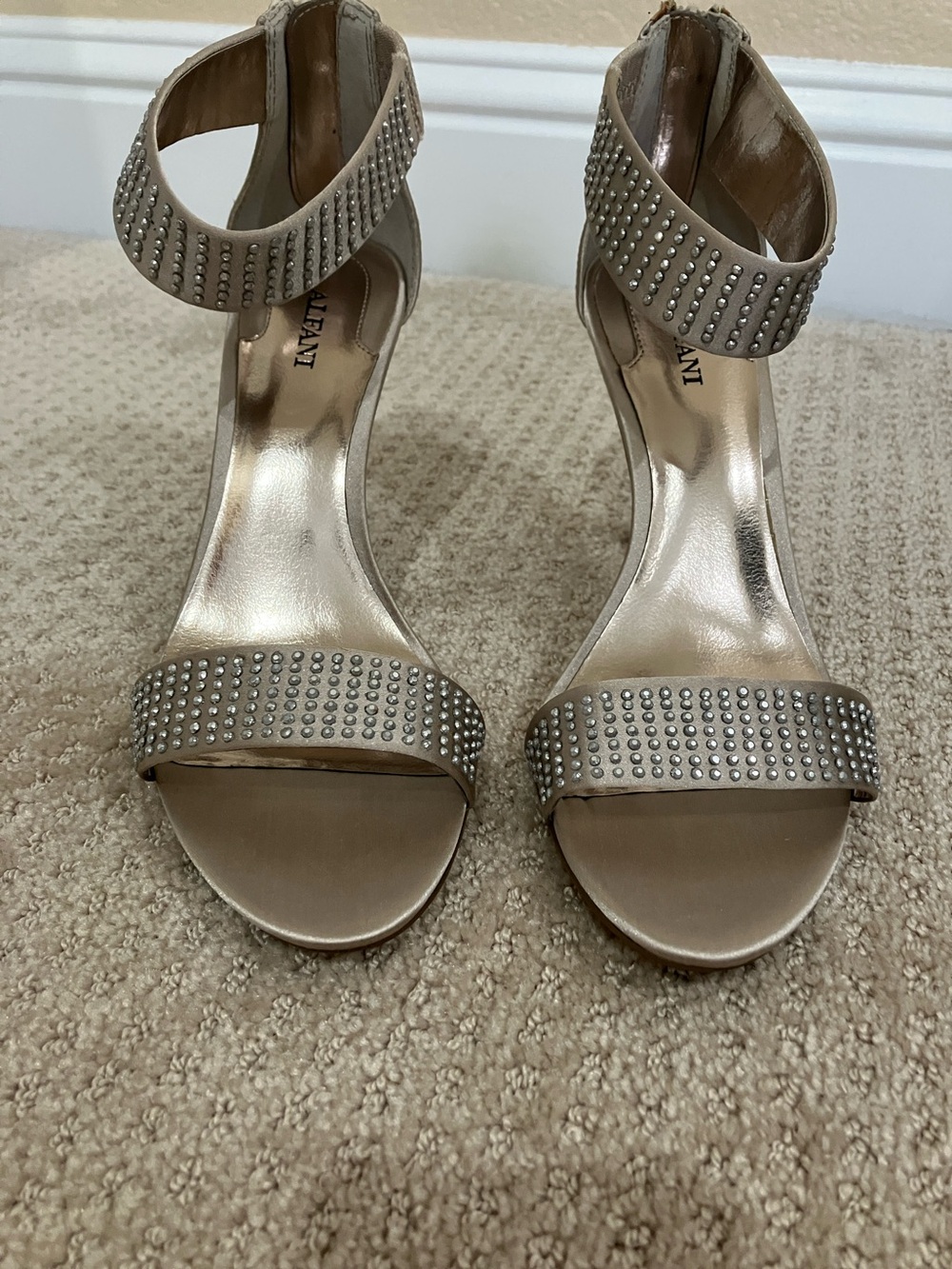 NWB Crystal ankle strap heels